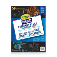 Crayola - Papier construction Project de première qualité Noir - 50 feuilles-Comprend 50 feuilles de papier construction de première qualité en noir