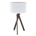 Union & Scale - Essentials - Lampe De Table - Espresso/Blanc-Cordon tissé noir avec interrupteur de ligne, longueur apparente 1,8 mètre
