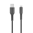 Powerology - Câble de recharge Certifié Apple MFi et de synchronisation tressé Lightning de 6 pieds - Noir-6 pieds de longueur