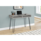 Monarch Specialties - 7773 Bureau 40 po - Gris/Metal Noir-Base avec pieds en épingle à cheveux métalliques fini noir pour une stabilité maximale