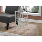 Monarch Specialties - 3158 Table D'Appoint - 30 po H/Metal Argent Avec Verre Trempe-Assemblage requis