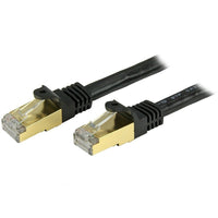 StarTech.com - Câble de raccordement Cat6a, blindé (STP), 25 pi, noir-Protège vos données contre le bruit, les interférences radio et les perturbations électromagnétiques