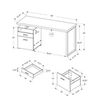 Monarch Specialties - 7143 Bureau 60 po L - Espresso/Metal Argent-Avec un plateau facile à nettoyer pour garder votre espace de travail impeccable, ce bureau au design durable et à la mode est assorti d'une garantie limitée de 5 ans contre les défauts.