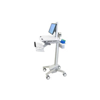 ErgotronMD – Chariot EMR Styleview SV41-6300-0 de 25 po avec pivot ACL, gris/blanc-Gris, aluminium poli, couleur blanche avec aluminium, plastique, zinc plaqué en acier