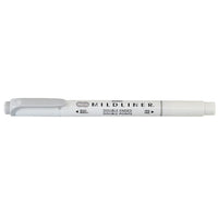 Zebra – Surligneur double pointe style stylo Mildliner, gris doux-Double pointe : biseautée, pastille