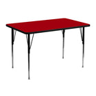 Flash Furniture – Table d’activités rectangulaire de 30 x 48 po, surface thermofusionnée, pattes standards réglables, rouge-Stratifié, rouge