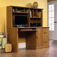 Sauder 59"W La Collection Orchard Hills Bureau - Finition Carolina Oak-Tablette coulissante pour clavier et souris avec glissières métalliques et butées de sécurité pour la sécurité de toute la famille