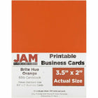 JAM Paper - Cartes de visite imprimables, 3-1/2 po x 2 po, orange, paquet de 100-Couleur orange