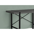 Monarch Specialties - 7660 Bureau 48 po L - Gris Moderne/Metal Noir-La barre métallique en forme de X à l'arrière du bureau offre un soutien et ajoute une touche décorative
