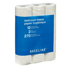 Papier hygiénique Baseline, rouleau double, paquet de 12-270 feuilles par rouleau