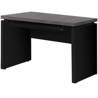 Monarch Specialties - 7439 Bureau 48 po L - Noir/Dessus Gris-Ce bureau d'ordinateur contemporain de 48 pouces de long, en stratifié noir et gris aspect bois, avec finition sur tous les côtés, convient parfaitement à un petit bureau à domicile, à une chambre ou à un dortoir.