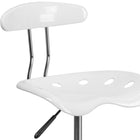 Flash Furniture - Tabouret de dessinateur éclatant de 30,5 po avec siège tracteur, blanc (LF215WHITE)-Siège pivotant