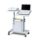 HDL SA-81-3016 Subra Series Adjustable Height A/V Equipment Stand, Grey-Neutral grey finish, metal frame supports the durable PVC laminated composite wood cabinet and shelves