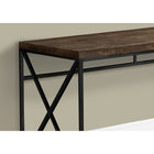 Monarch Specialties - Bureau d'ordinateur  I 7450, 48 po de longueur, style bois vieilli brun et métal noir-Pattes métalliques noires en croisé, chics et modernes