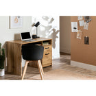 South Shore - Tassio Bureau de travail Chêne nordique-LOOK CAMPAGNARD: donnez un look Farmhouse tendance et authentique à votre aire de travail avec de bureau, qui se distingue énormément par ses belles poignées de métal au look antique et ses lignes épurées.