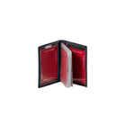 Porte-cartes/carte d'identité rabattable en cuir avec protection RFID-Protection anti-RFID