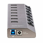 StarTech - Hub USB-C auto-alimenté à 7 ports avec interrupteurs On/Off individuels - Gris sidéral-Rétrocompatible avec les anciens appareils USB 2.0 (480 Mbps)