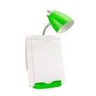 LimeLights -Lampe de bureau organisateur à col de cygne de 18 1/2 po avec support et port USB - Vert-Tête et base en plastique vert