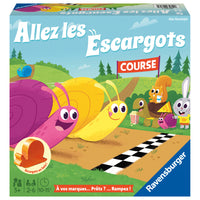 Ravensburger - Allez les Escargots (édition française)-Un premier jeu de parcours qui initie les plus jeunes aux premières règles de jeu de société (reconnaître les couleurs, attendre son tour, respecter celui des autres…)