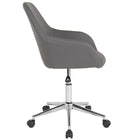Flash Furniture – Fauteuil fonctionnel Cortana pour la maison et le bureau, dossier mi-hauteur, cuir gris (DS8012LBGRY)-Dossier mi-hauteur