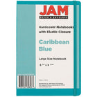 JAM Paper - Cahier ligné, couverture rigide, fermeture élastique, grand, 5,88 x 8,5 po, bleu des Caraïbes, 2/paquet (340528855g)-Vendu séparément