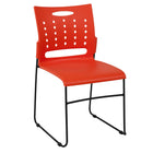 Flash Furniture - Chaise empilable avec base luge de série Hercule, capacité de 881 lb, avec dossier ventilé, orange (RUT2OR)-Capacité de poids de 881 lb