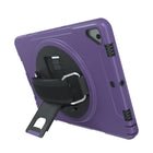 Étui de protection CTA Digital avec béquille rotative pour iPad 10.2" Gen 7 et 8, Air 3 et 10.5" Pro - Violet-Poignée rotative à 360 degrés avec dragonne confortable et redimensionnable