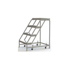 Tri-Arc Manufacturing – Échelle roulante en aluminium, larg. de marche de 24 po, marche de type strié, 4 marches (WLAR004244)-Nombre de marches : 4