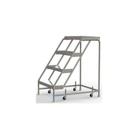 Tri-Arc Manufacturing – Échelle roulante en aluminium, larg. de marche de 24 po, marche de type strié, 4 marches (WLAR004244)-Nombre de marches : 4