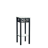 Monarch Specialties - 3078 Table D'Appoint - Metal Noir Avec Verre Trempe-Dessus moderne en verre trempé