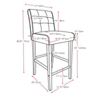 CorLivingMC – Tabouret de bar Antonio DAD-424-B, hauteur de comptoir, tweed gris-Sanglage à courroies et ressorts