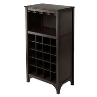 Winsome – Armoire à vin modulaire Ancona avec support à verres, peut contenir 20 bouteilles, expresso-Ajoutez cette armoire à vin modulaire compacte Ancona à votre maison. Créez une apparence unique avec une seule unité ou une combinaison des trois styles offerts.  Cette unité est dotée d’un support à verre et peut contenir jusqu’à 20 bouteilles de vin.  Dimensions lorsqu’assemblée : 37,52 haut. x 19,009 larg. x 12,60 prof. (po). Espace intérieur du support à verres : 8,62 haut. x 16.73 larg. x 11,06 prof. 