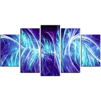Designart – Impression moderne sur toile, électricité bleue, 5 panneaux (PT3084-373)-Impression