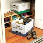 Boîte de rangement à usage intensif Bankers Box R-Kive Lettre/Légal, bleu, paquet de 4-Boîte en carton ondulé, contient 60 % de matières recyclées.