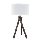 Union & Scale - Essentials - Lampe De Table - Espresso/Blanc-Lampe de tablea trepied en frene massif