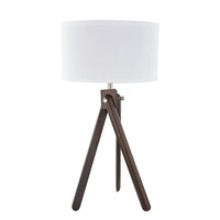 Union & Scale - Essentials - Lampe De Table - Espresso/Blanc-Lampe de tablea trepied en frene massif