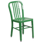 Chaise pour l’intérieur et l’extérieur, métal, vert (CH-61200-18-GN-GG)-Capacité de poids de 500 lb