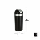 Umbra - Poubelle Venaturali, noir et nickel-Durable et facile à entretenir : Venti est fabrique en polypropylene durable, stable et facile à entretenir ; il suffit de l'essuyer avec un chiffon humide