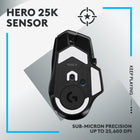 Logitech G502 X LIGHTSPEED Souris Gaming Sans Fil - Noir-Capteur Gaming HERO 25K : Précision idéal jusqu'au sub-micron pour une acuité haute-précision sans lissage/filtrage/accélération pour des hautes performances de gaming à chaque fois