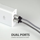 Chargeur mural LBT 30W à alimentation électrique double port (PD) (18W + 12W)-Fonctionne avec tous les appareils mobiles et chargeurs sans fil et tout téléphone ou tablette