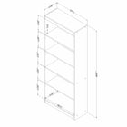 South Shore - Axess - Bibliothèque 5 tablettes - Cerisier morgan-Tablettes ajustables : les cinq compartiments ouverts sont séparés par trois tablettes réglables à la hauteur de votre choix. Elles supportent chacune un poids de 15 lb alors que la tablette fixe supporte un poids de 25 lb.