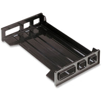 Korr - Plateau de bureau à chargement latéral - Format légal - Noir-Le plastique robuste et résistant aux chocs offre une excellente stabilité et un excellent soutien