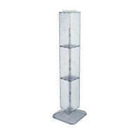 Azar Displays – Présentoir de plancher à panneaux perforés emboîtables, 60 x 8 x 8 po, transparent (703389-CLR)-Comprend une bande porte-affiche et repose sur une base carrée