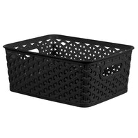 Curver - Panier de rangement au motif tressé - Petit - Noir-Capacité : 4L