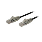StarTech - Câble Ethernet Cat 6, 3', noir (N6PAT3BKS)-Câble 36 % plus fin pour des installations de câbles flexibles dans les armoires de réseau et les panneaux de gestion des câbles encombrés