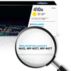 HP – Cartouche de toner LaserJet jaune HP 410A (CF412A)-Les cartouches de toner HP d’origine produisent en moyenne 71 % de pages utilisables en plus que les cartouches non HP