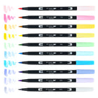 Tombow - Stylos à double pointe, couleurs pastel, paq./10-Marqueurs à double pointe à base d'eau - les couleurs peuvent être mélangées 