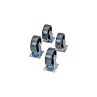 JoboxMD – Ensemble de roulettes de 6 po, 2 pivotantes et 2 fixes pour les coffres JoboxMD (1-321990)-Roulettes robustes pour une mobilité accrue