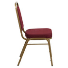 Flash Furniture – Chaises empilables Hercules de la série trapézoïdale avec motifs bourgogne et cadre en or, 4/pqt-Capacité de poids de 500 lb