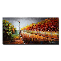 Designart – Paysage imprimé sur toile, arbres d’automne sous un ciel orageux (PT3506-40-20)-Impression